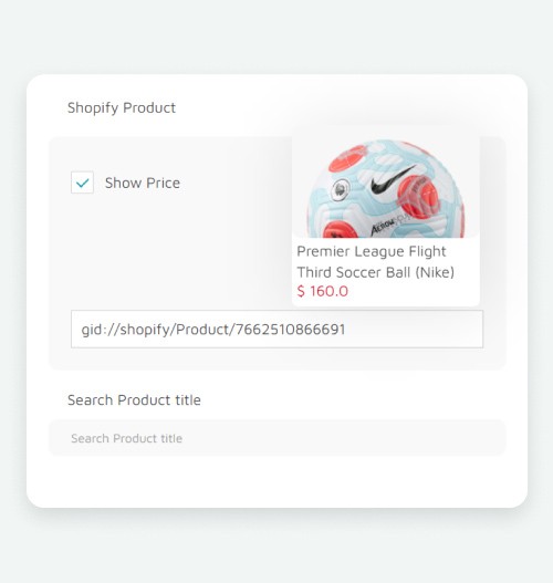 Product cards on dashboard